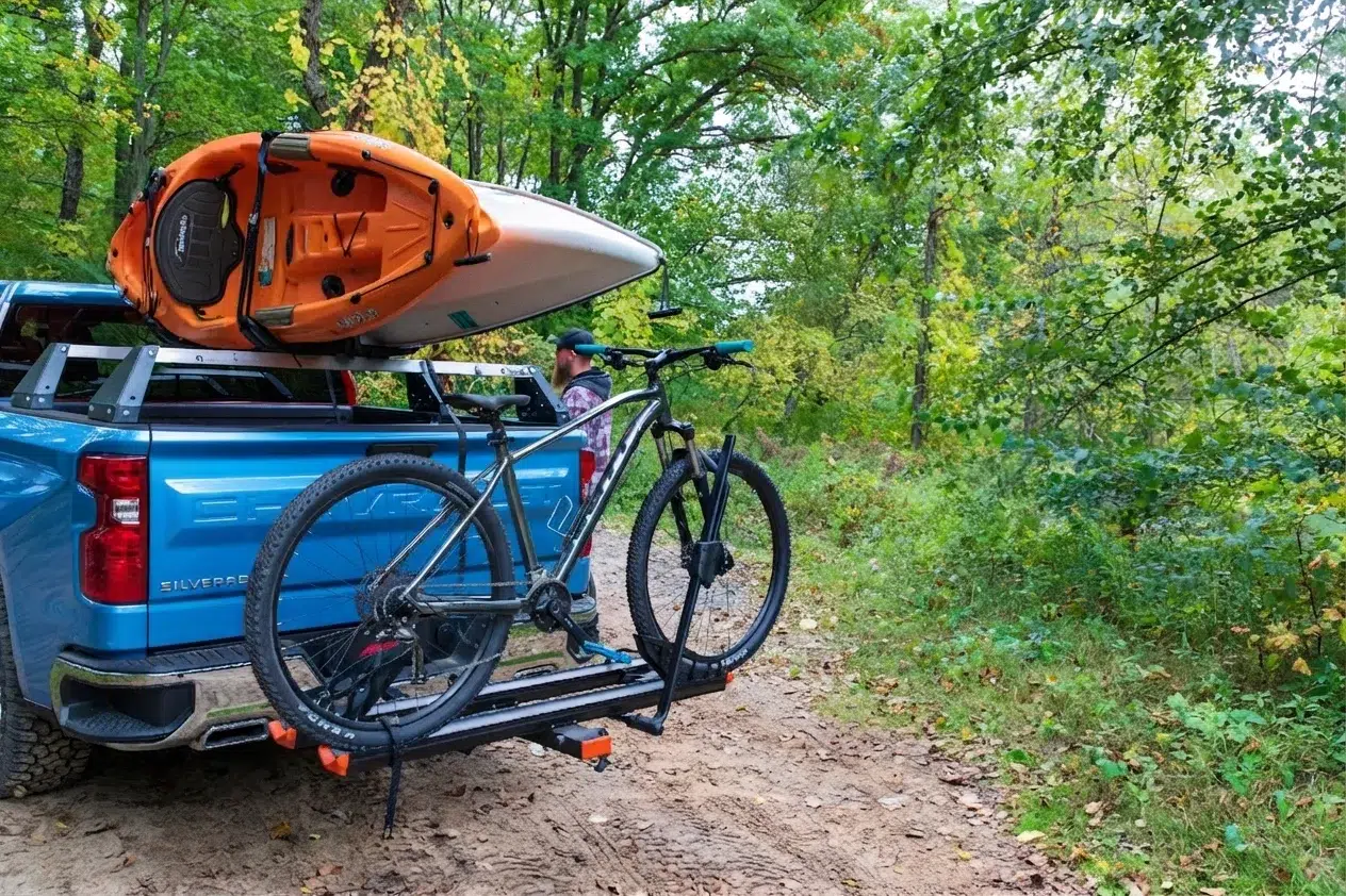 E-bike rack installed on a recreational vehicle